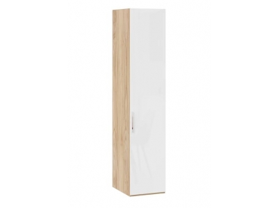 Шкаф для белья Эмбер с 1 глухой дверью Яблоня Беллуно, Белый глянец